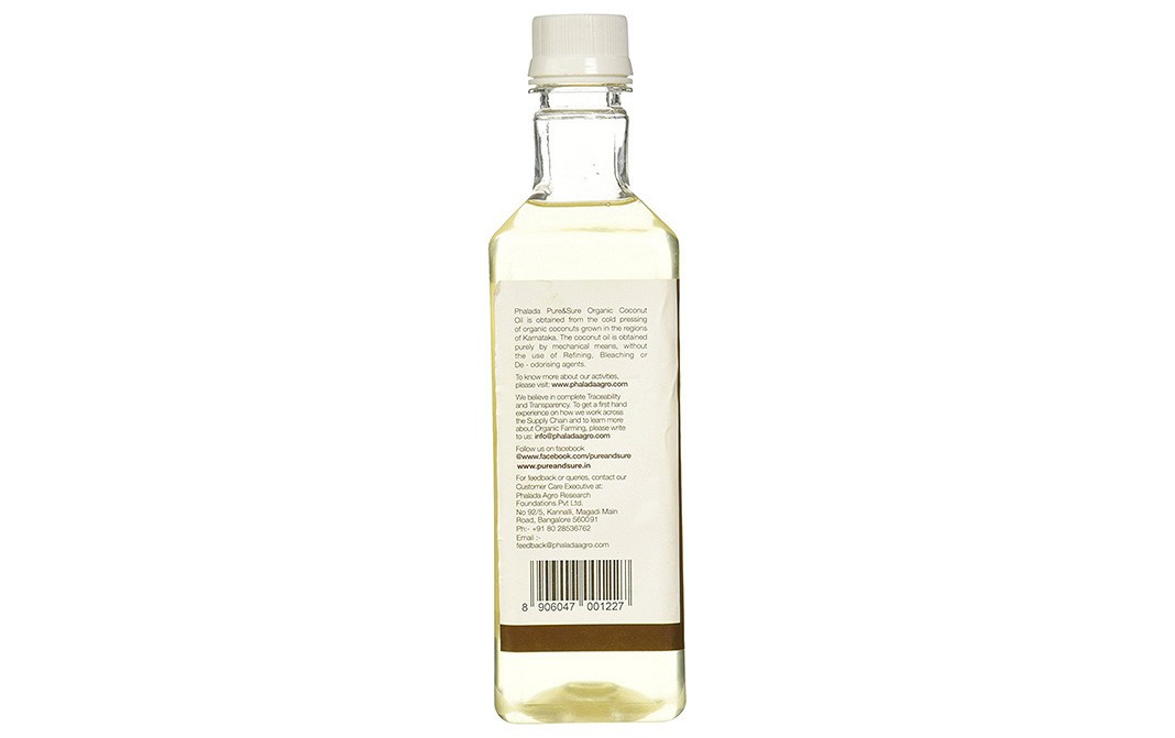 Pure & Sure Organic Coconut Oil    Glass Bottle  500 millilitre